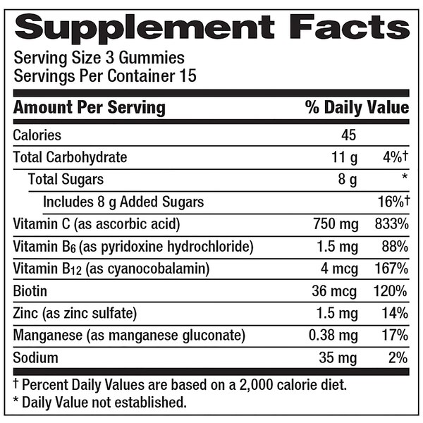 Emergen-C Gummies with Vitamin C, Strawberry, Lemon and Blueberry, 45 CT