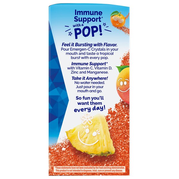 Emergen C Kids Immune+ Crystals Tropical Fruit, 28 CT