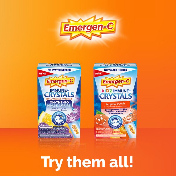 Emergen C Kids Immune+ Crystals Tropical Fruit, 28 CT