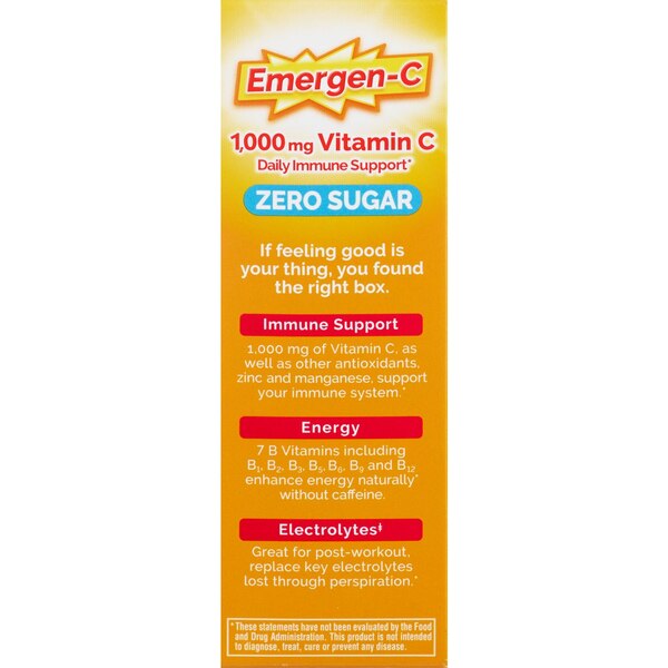 Emergen-C Zero Sugar Raspberry Lemonade Powder ,18 CT