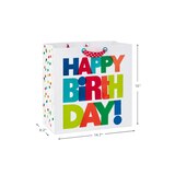Hallmark Extra-Deep Gift Bag (Multicolor Happy Birthday on White), thumbnail image