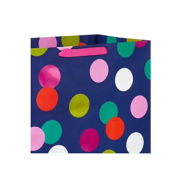 Hallmark Extra-Deep Gift Bag (Colorful Dots on Dark Blue)