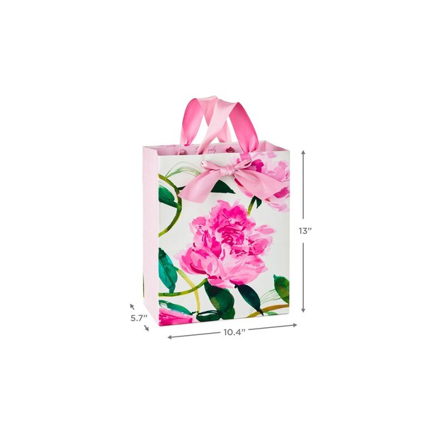 Hallmark Large Gift Bag (Pink Peonies on Cream)