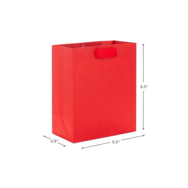 Hallmark 5-Pack Assorted Small Gift Bag Bundle (Solid Colors)