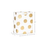 Hallmark Medium Gift Bag (Metallic Gold Dots on White), thumbnail image