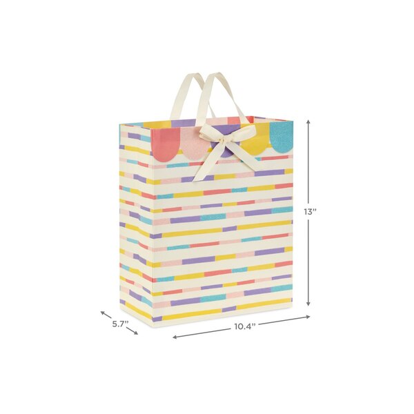 Hallmark Large Gift Bag (Color Block Stripes on Yellow)