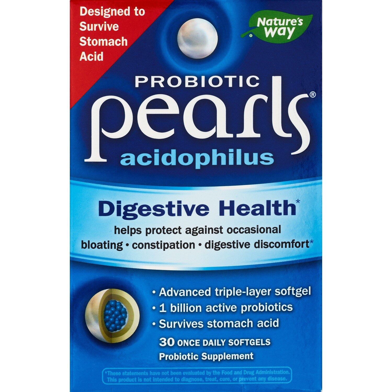 Nature's Way, Probiotic Pearls Acidophilus Softgels, 30 CT