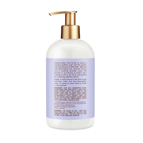 Shea Moisture Manuka Honey & Lavender Baby Shampoo & Bath Milk, 13 OZ