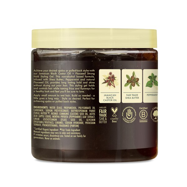 SheaMoisture Jamaican Black Castor Oil & Flaxseed Strong Hold Styling Gel, 15 OZ