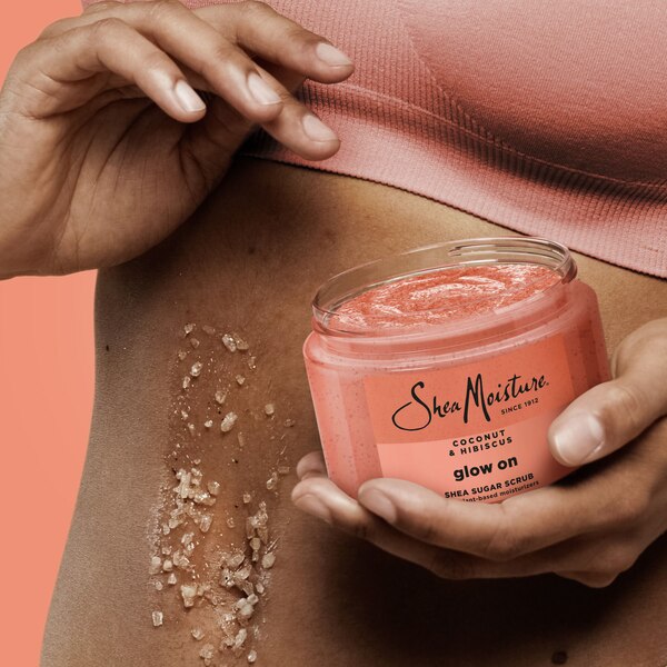 SheaMoisture Coconut & Hibiscus Glow On Body Scrub, 12 OZ
