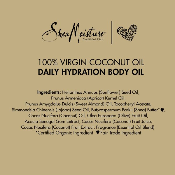 SheaMoisture Coconut Oil Daily Hydration Body Oil, 8 OZ