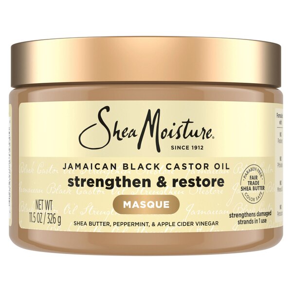 Shea Moisture Jamaican Black Castor Oil Strengthen & Restore Treatment Masque, 12 OZ