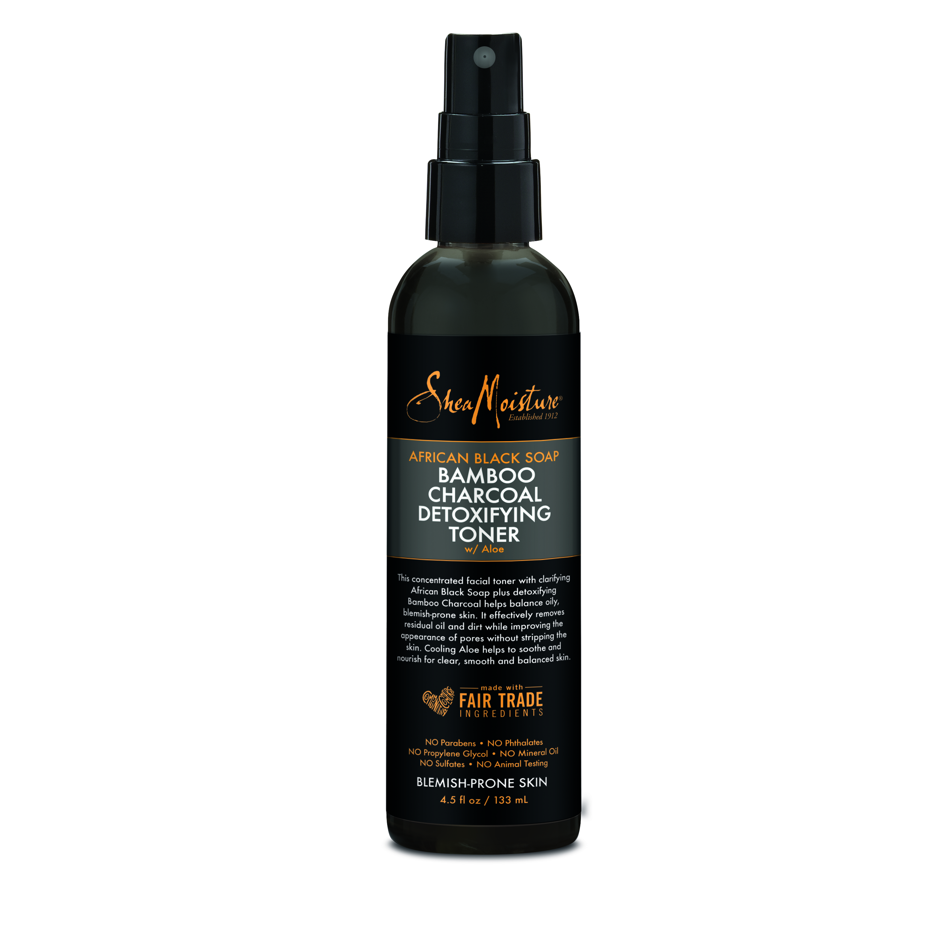 SheaMoisture African Black Soap & Bamboo Charcoal Detoxifying Toner, 4.5 OZ