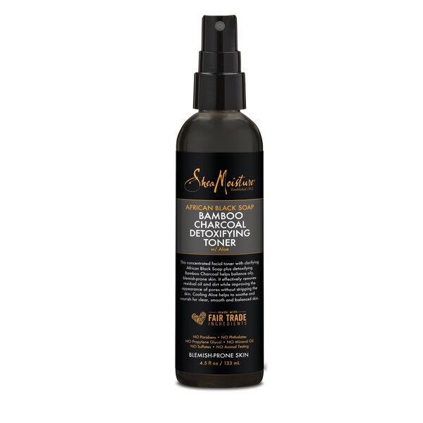SheaMoisture African Black Soap & Bamboo Charcoal Detoxifying Toner, 4.5 OZ