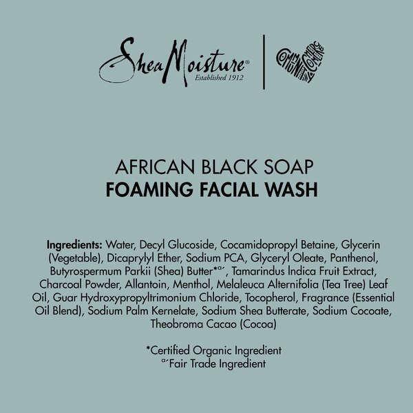SheaMoisture Bamboo Charcoal Detoxifying Foaming Face Wash, 7.8 OZ
