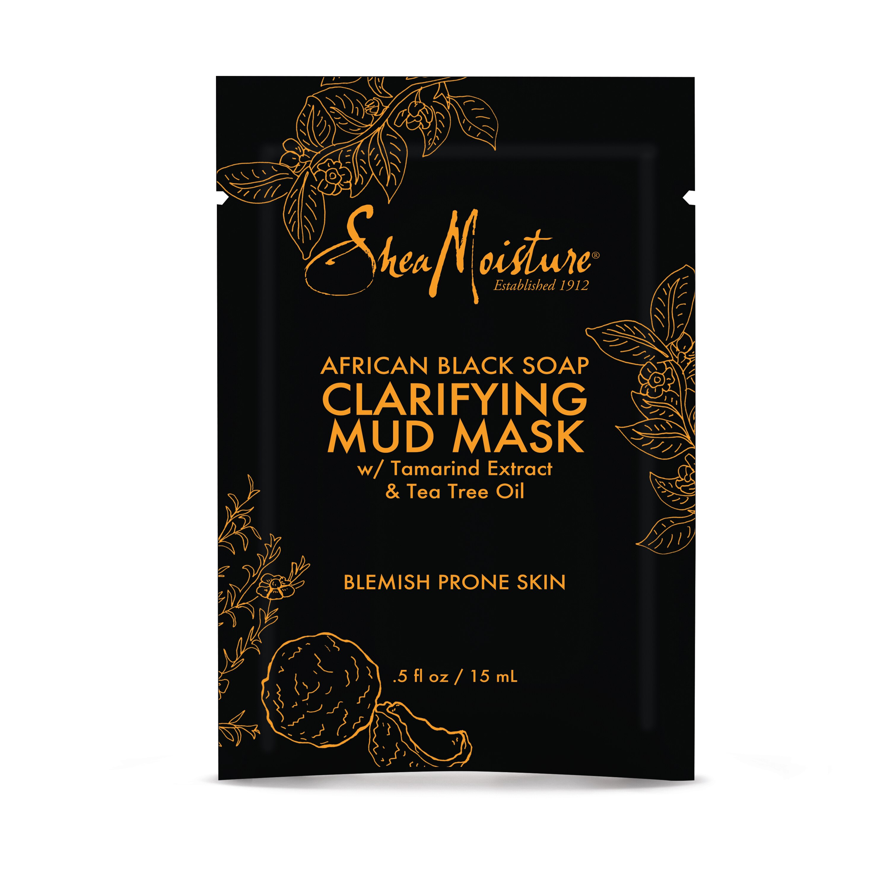 SheaMoisture African Black Soap Clarifying - Mascarilla de barro con extracto de tamarindo y aceite de árbol de té