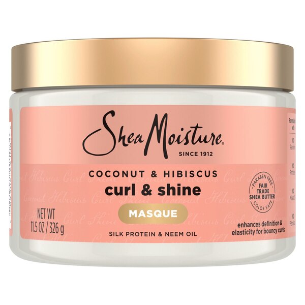 SheaMoisture Coconut & Hibiscus Curl Shine Hair Mask, 12 OZ