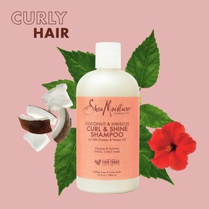 Shea Moisture Coconut & Hibiscus Curl & Shine Shampoo, 13 OZ