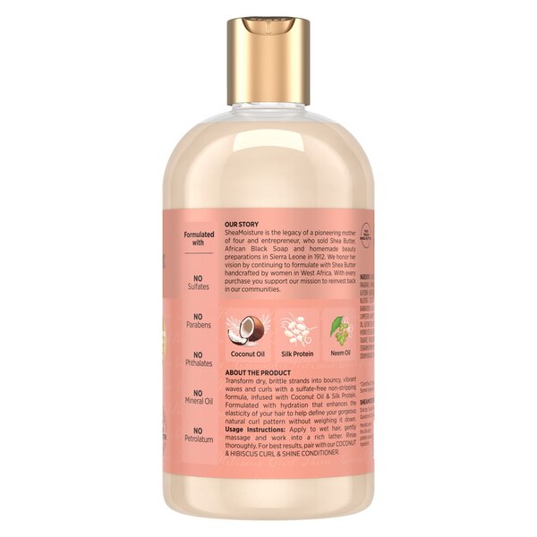 Shea Moisture Coconut & Hibiscus Curl & Shine Shampoo, 13 OZ