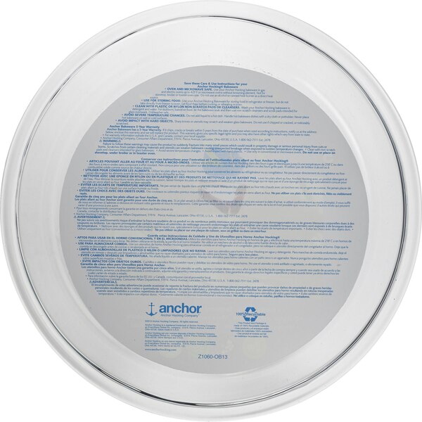 Anchor Hocking Glass Pie Plate