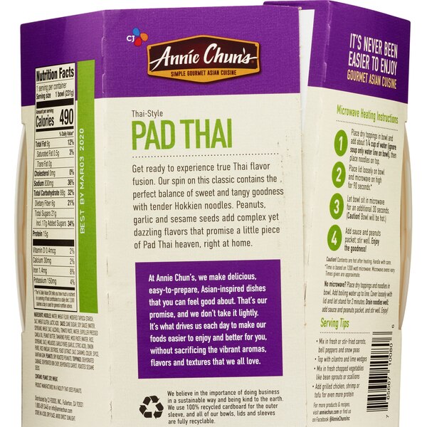 Annie Chun's Pad Thai Noodle Bowl, 8.4 oz