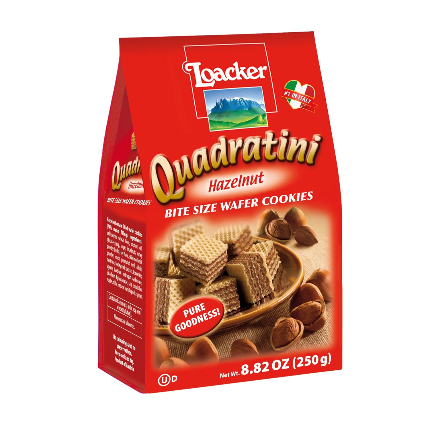 Loacker Quadratini Bite Size Wafer Cookies, 8.82 OZ