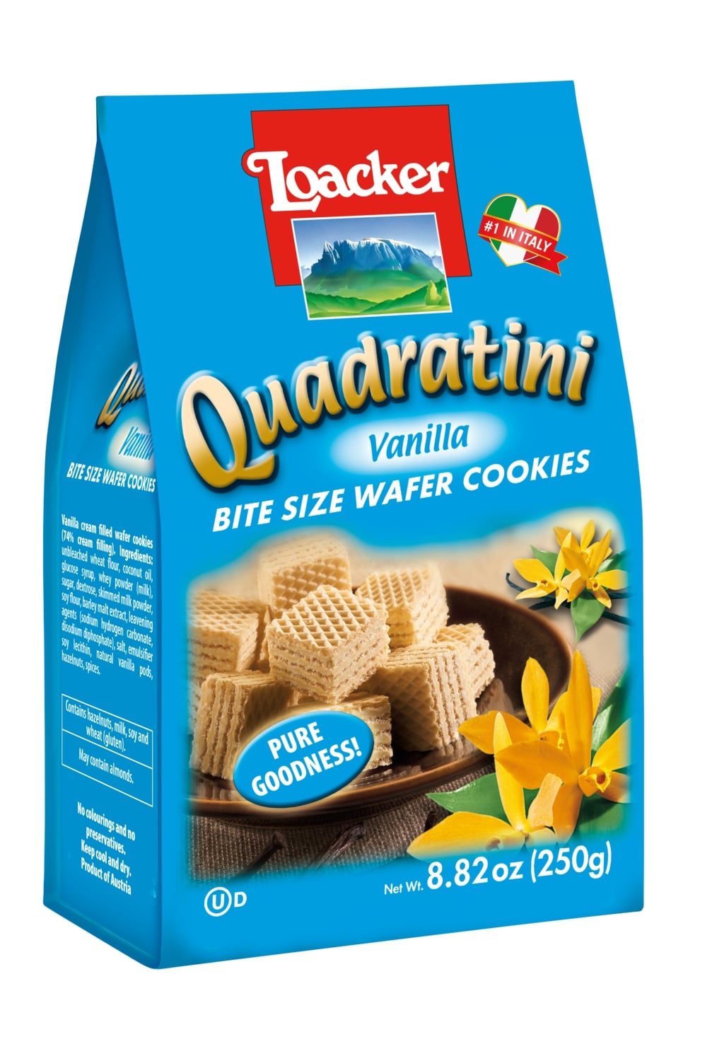 Loacker Quadratini Bite Size Wafer Cookies, 8.82 OZ