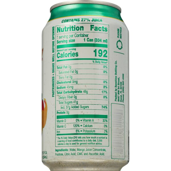 Sunchy Nectar Can, Mango, 11.3 OZ