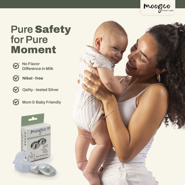 Moogco 999 Silver Nursing Cups for Mothers, 2 CT