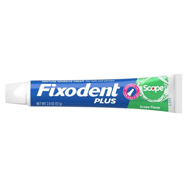 Fixodent Plus Scope Denture Adhesive Cream for Fulls and Partials