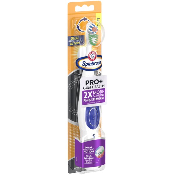 Arm & Hammer Spinbrush Pro+ Gum Health Toothbrush, Soft Bristles