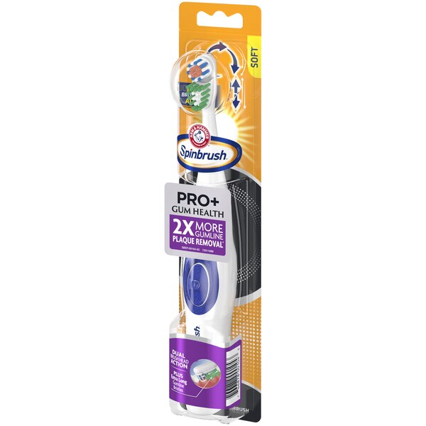 Arm & Hammer Spinbrush Pro+ Gum Health Toothbrush, Soft Bristles
