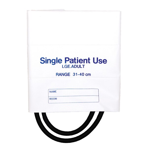 MABIS Single-Patient Use Blood Pressure Cuffs, Two-Tube, Large Adult