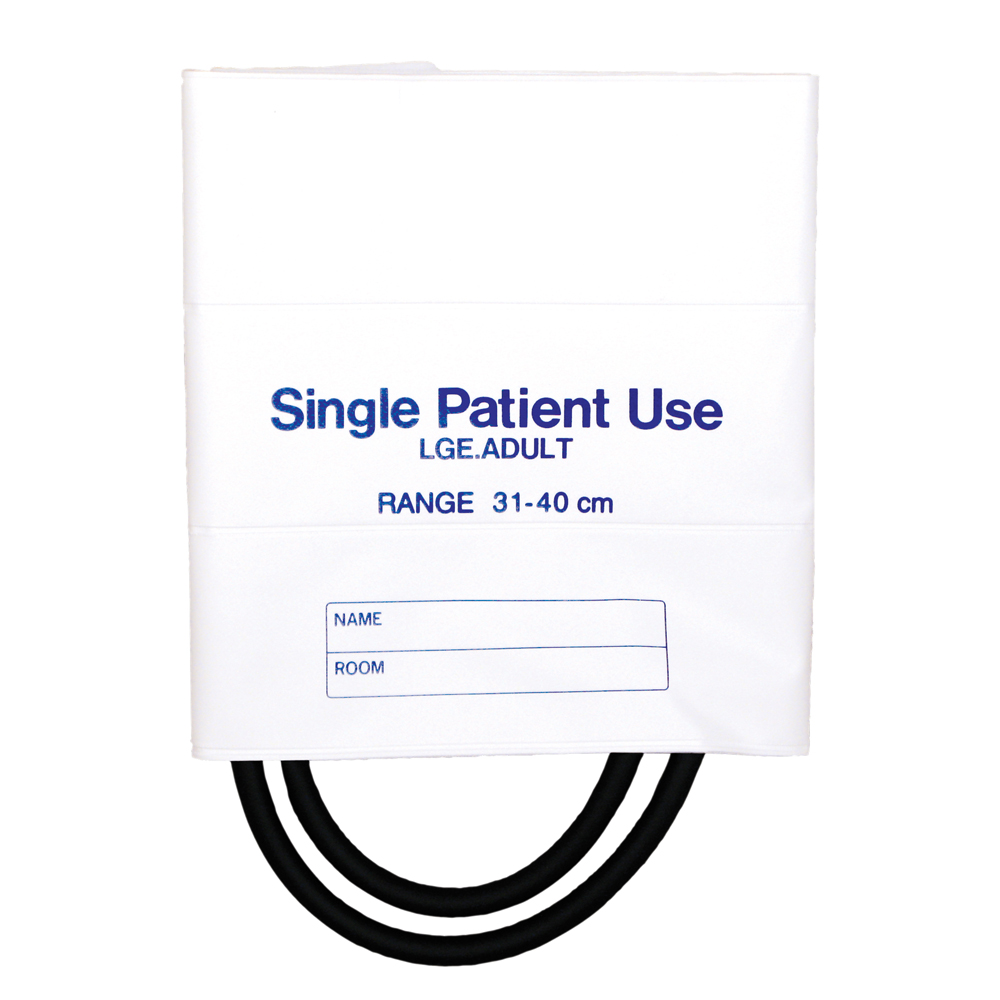 MABIS Single-Patient Use Blood Pressure Cuffs, Two-Tube, Large Adult