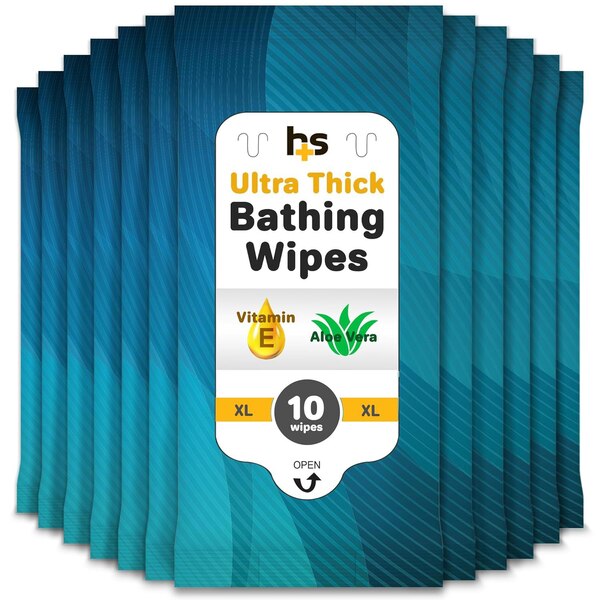 Mabis HS Adult Bathing Wipes, 12 Pack