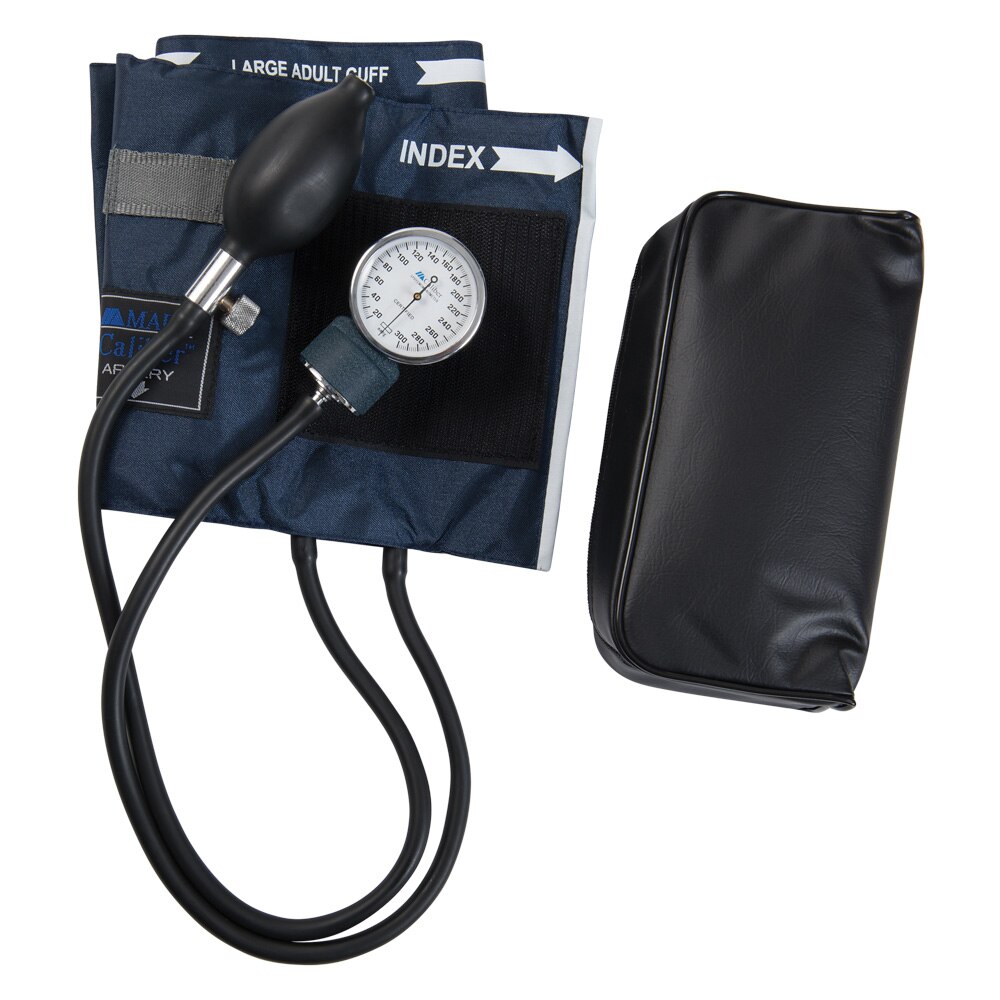 Mabis Caliber Adult Aneroid Sphygmomanometer with Blue Nylon Cuff