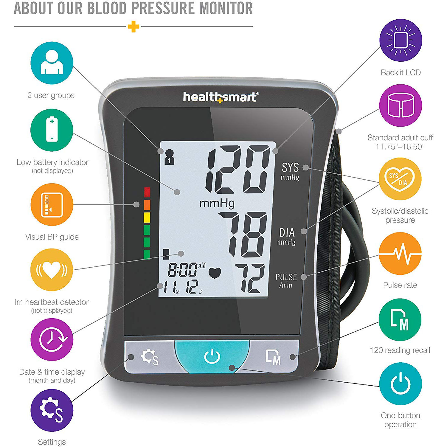 HealthSmart Select Series Upper Arm Blood Pressure Monitor