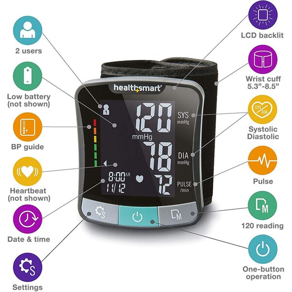 HealthSmart Premium Series Talking Universal Wrist Blood Pressure Monitor