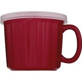 GoodCook Red Ceramic Mug with Lid, thumbnail image