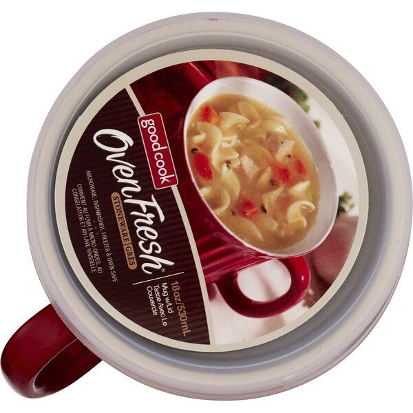 GoodCook Red Ceramic Mug with Lid