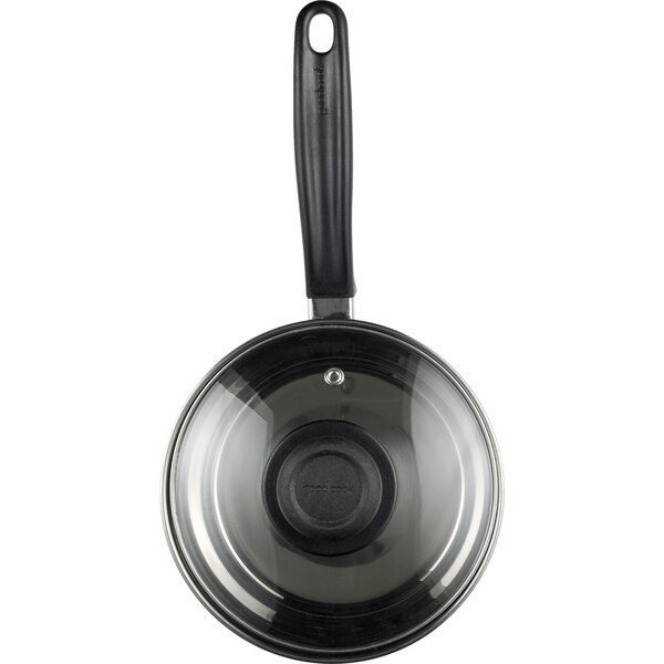 GoodCook Kitchen Basics Durable Stainless Steel Saucepan with Glass Lid