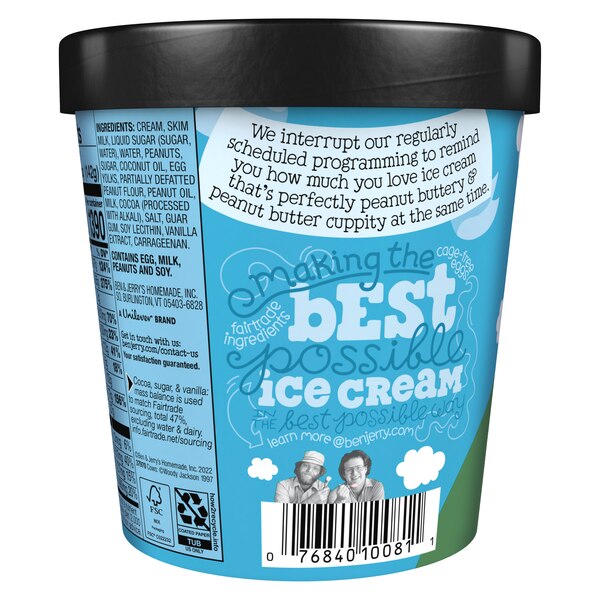 Ben & Jerry's Non-GMO Ice Cream Pint, Peanut Butter Cup , 16 OZ