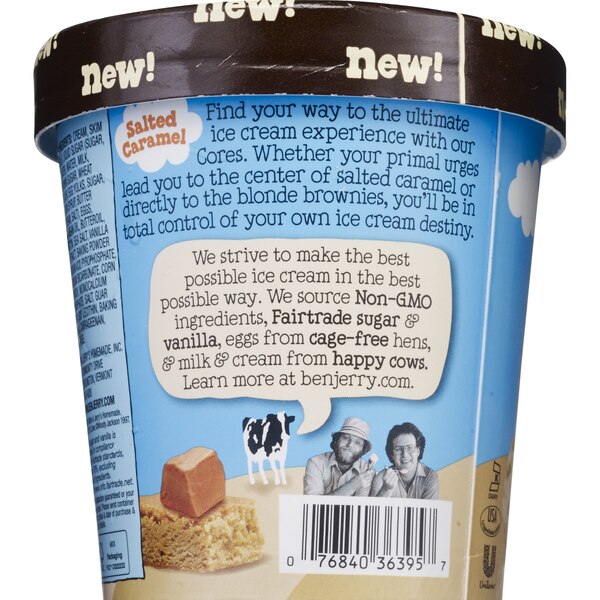 Ben & Jerry's Non-GMO Ice Cream Pint Salted Caramel Core, 16 oz