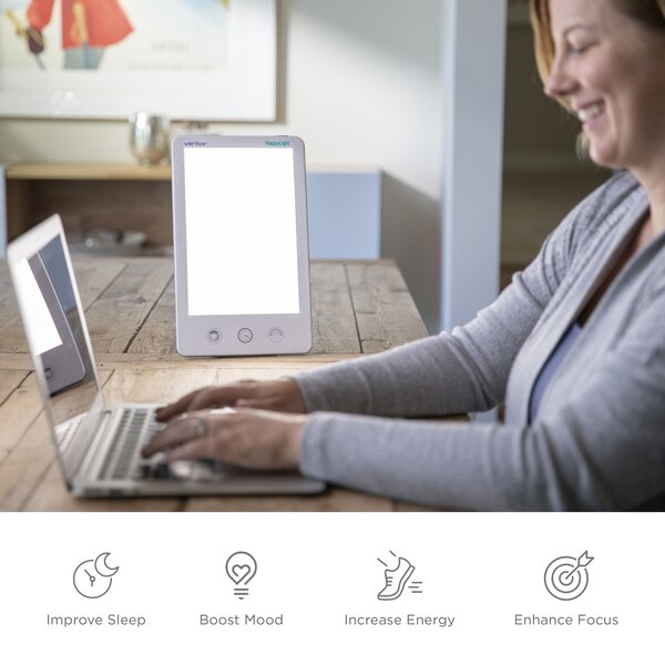 Verilux HappylightLuxe 10,000 Lux Bright White Light Therapy Lamp