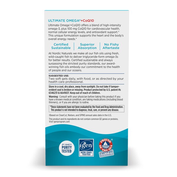 Nordic Naturals Ultimate Omega + CoQ10, 60 CT