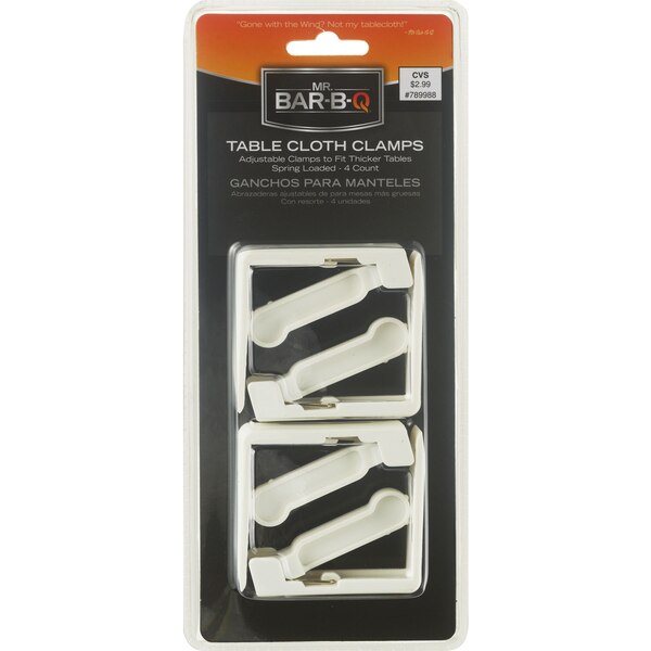 Mr. Bar-B-Q Table Cloth Clamps, 4 ct