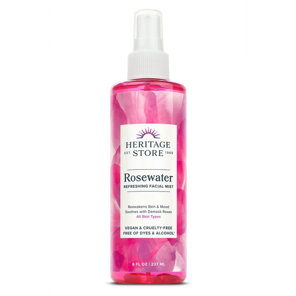 Heritage Store Rosewater Refreshing Facial Mist, 8 OZ