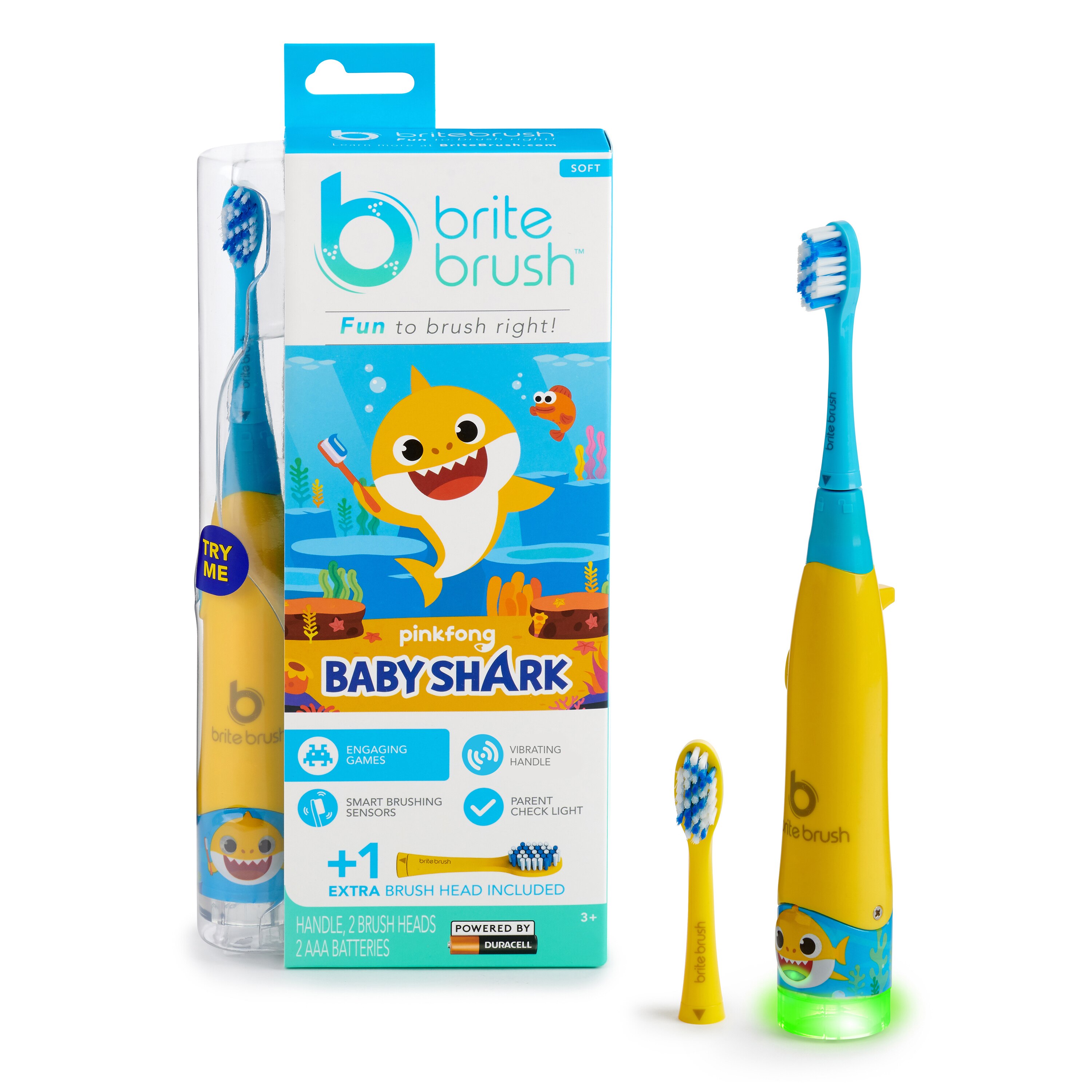 BriteBrush Baby Shark Kids Smart Toothbrush, 1 CT