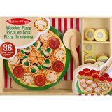 Melissa & Doug Wooden Pizza Party Play Food Set With 36 Toppings, thumbnail image