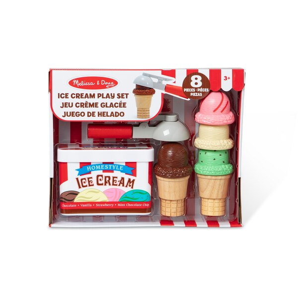 Melissa & Doug Scoop and Stack Ice Cream Cone Magnetic Pretend Play Set, Multicolor